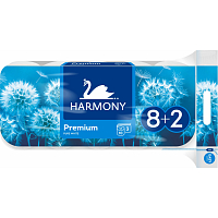 Harmony Premium 3-warstwowy papier toaletowy, 8+2 rolki, rolki 17,5 m