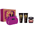 Versace Crystal Noir woda toaletowa 90 ml + mleczko do ciała 100 ml + żel pod prysznic 100 ml + torebka damska, zestaw prezentowy dla kobiet