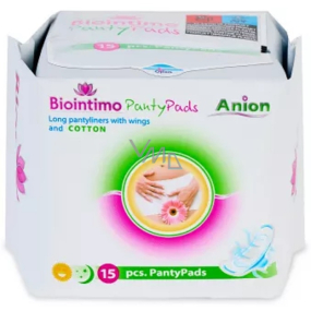 Biointimo Panty Pads Anion wkładki higieniczne codzienne 15 sztuk Biointimo Panty Pads Anion wkładki higieniczne codzienne 15 sztuk