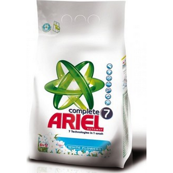Ariel Complete 7 White Flowers prací prášek na bílé prádlo 5 kg