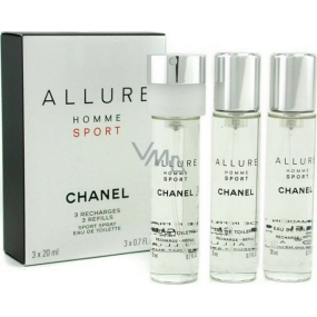 Chanel Allure Homme Sport toaletní voda náplně 3 x 20 ml