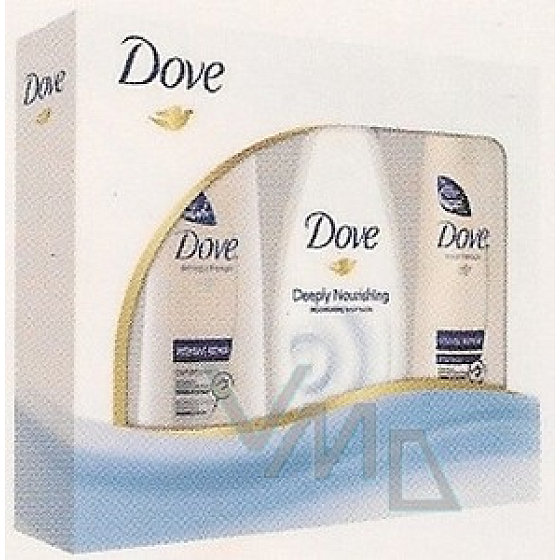 Dove Intense Repair šampon 250 ml + kondicionér 200 ml + sprchový gel 250 ml, kosmetická sada