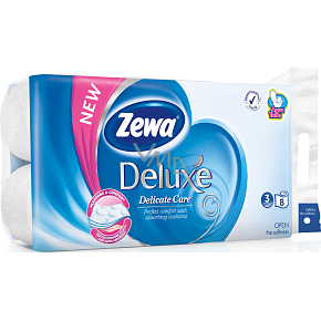 Zewa Deluxe Delicate Care 3-warstwowy papier toaletowy, 19,3 m, 8 rolek