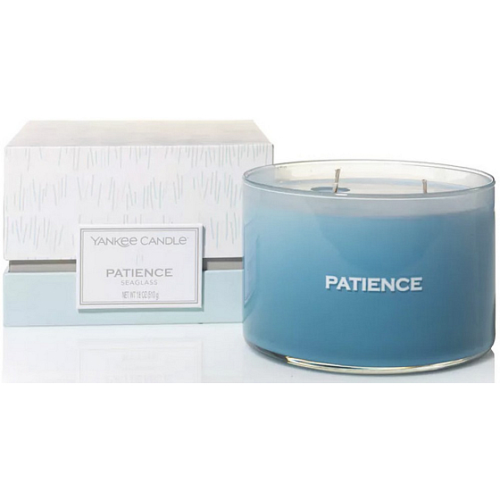 Yankee Candle Patience Seaglass - Průzračné moře vonná svíčka sklo 3 knoty 510 g