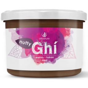 Allnature Nutty Ghí + arašídy + kakao + med, zdravá alternativa známé čokoládové pomazánky 220 ml