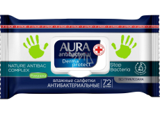 Aura Antibakteriální vlhčené ubrousky na ruce, ničí až 99% bakterií 72 kusů