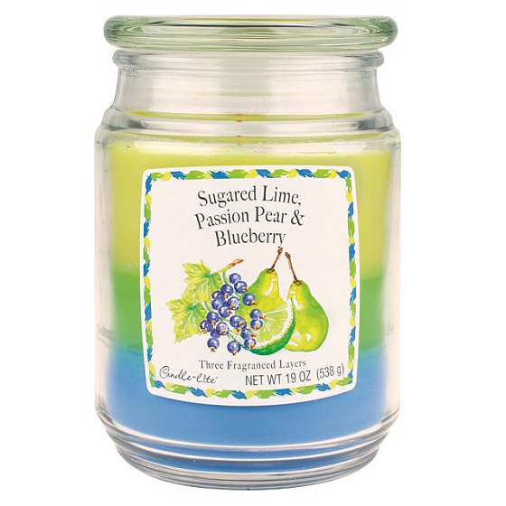 Candle-lite Limetka, Hruška, Borůvka vonná svíčka ve skle 3 vůně, doba hoření 100 - 120 hodin 538 g