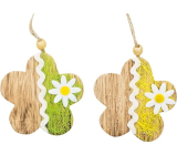 Kwiaty drewniane na zawieszenie 7,5 cm 2 sztuki