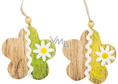 Kwiaty drewniane na zawieszenie 7,5 cm 2 sztuki