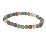 Heliotrop / Bloodstone matowy naszyjnik elastyczny naturalny kamień, kuleczka 6 mm / 16 -17 cm, kamień odwagi