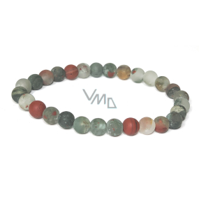 Heliotrop / Bloodstone matowy naszyjnik elastyczny naturalny kamień, kuleczka 6 mm / 16 -17 cm, kamień odwagi Heliotrop / Bloodstone matowy naszyjnik elastyczny naturalny kamień, kuleczka 6 mm / 16 -17 cm, kamień odwagi