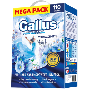 Gallus Universal Box 4v1 prací prášek na bílé a barevné prádlo 110 dávek 6,05 kg