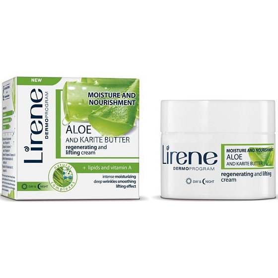 Lirene Hydratace a výživa Aloe a Karité máslo regenerační liftingový denní i noční krém 50 ml