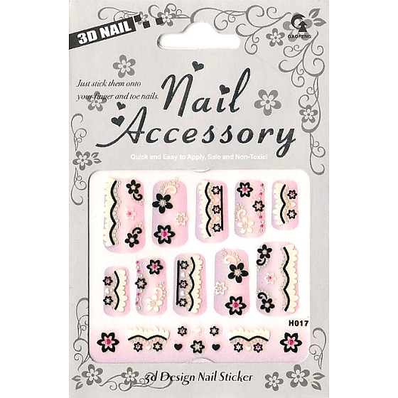 Nail Accessory 3D nálepky na nehty č. 5 1 aršík