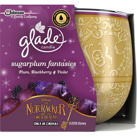 Glade Sweet Fantasies - Švestky, ostružiny a fialky vonná svíčka ve skle, doba hoření až 30 hodin 120 g