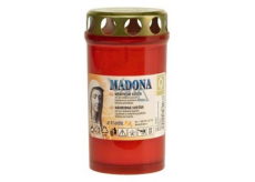 Madona Cmentarna świeca z wkładem prasowany czerwona, pali się aż 2 dni, 135 g