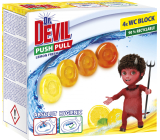 Dr. Devil WC Push Pull Gel Lemon Fresh blok WC bez koszyka, 4 × 20 g