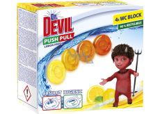 Dr. Devil WC Push Pull Gel Lemon Fresh blok WC bez koszyka, 4 × 20 g