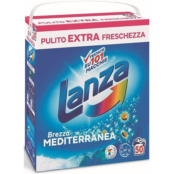 Lanza Brezza Mediterranea - Středomořský vánek prací prášek na bílé a stálobarevné prádlo 50 dávek 3,125 kg