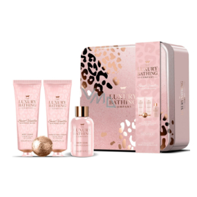 Grace Cole Vanilka & Mandle pěna do koupele 50 ml + krém na ruce a nehty 50 ml + tělové mléko 50 ml + šumivá koule do koupele 25 g + plechová dóza, kosmetická sada pro ženy