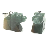 Achat Indyjski Niedźwiedź wisiorek naturalny kamień, ręcznie szlifowana figurka 1,8 x 2,5 x 8 mm, symbolizuje żywioł ziemi