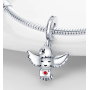 Zawieszka ze srebra próby 925 Harry Potter - Sowa Hedwiga z listem, charms do bransoletki