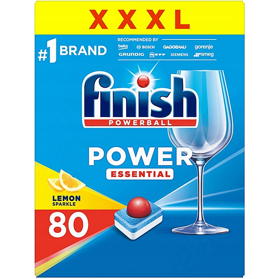 Finish Power Essential Lemon Sparkle tablety do myčky nádobí 80 kusů