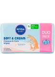 Nivea Baby Soft & Cream nawilżane chusteczki oczyszczające 2 x 57 sztuk, duopack