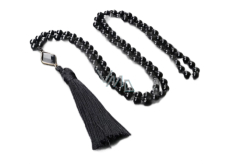 108 Mala Obsidian náhrdelník kosočtverec 6mm meditační šperky přírodní kámen vázaný