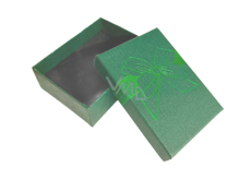 Krabička karton s houbičkou na šperky potisk mašle zelená 6,5 x 8,5 cm