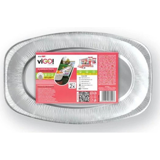 Vigo Aluminium owalna taca do grillowania, 35 x 24 cm, 2 szt.
