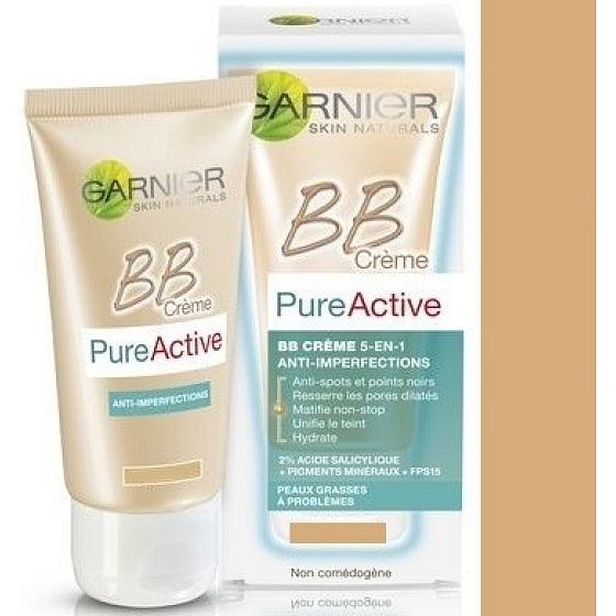 Garnier Skin Naturals Pure Active BB cream krém proti nedokonalostem 5v1 SPF15 Medium 50 ml
