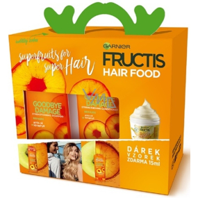 Garnier Fructis Goodbye Damage posilující šampon 250 ml + posilující balzám na vlasy 200 ml + Hair Food vzorek 15 ml, kosmetická sada