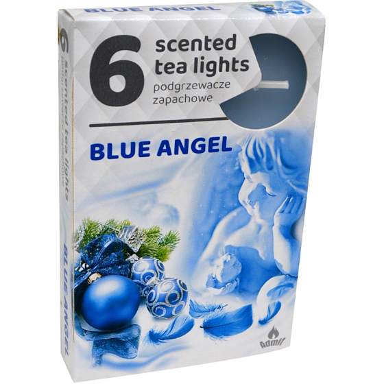 Tea Lights Niebieski Anioł pachnące świeczki 6 sztuk