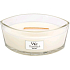 WoodWick White Teak - Bílý teak vonná svíčka s dřevěným širokým knotem a víčkem loď 453 g