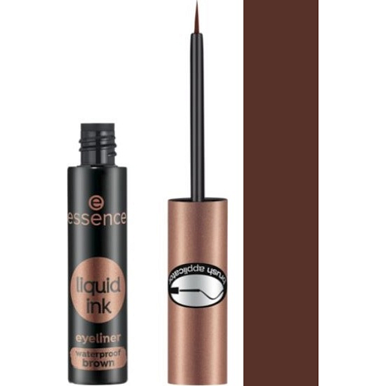 Essence Liquid Ink Eyeliner Waterproof Brown wodoodporne tusze do oczu 02 Ash Brown 3 ml