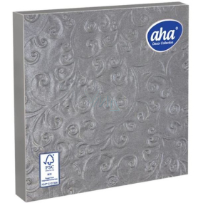 Aha Serwetki papierowe 3-warstwowe 33 x 33 cm 15 sztuk Rażone srebrne