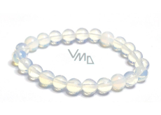 Bransoletka elastyczna, syntetyczny kamień opal 8 mm / 16 - 17 cm, kamień nadziei i inspiracji