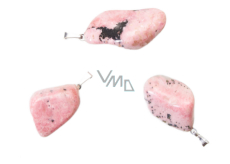 Rhodonite Troml przypinka naturalny kamień, 2,2-3 cm, 1 sztuka, kamień przebaczenia