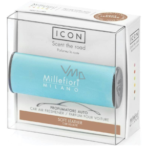 Millefiori Milano Icon Soft Leather - Jemná kůže vůně do auta Classic světle modrá voní až 2 měsíce 47 g