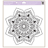 Předloha na adhezní fólii k barvičkám na sklo Mandala špičaté tvary 30 x 33,5 cm