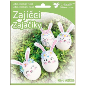Vajíčko sada k dekorování 4 kusů zajíc Vajíčko sada k dekorování 4 kusů zajíc