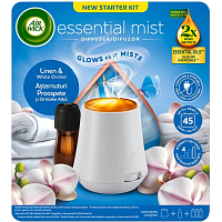 Air Wick Essential Mist Linen & White Orchid - Odświeżacz powietrza z aromatem prania i białej orchidei komplet 20 ml