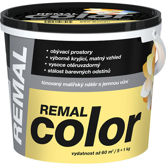 REMAL Color farba malarska na ścianę 650 Banan, 5 + 1 kg