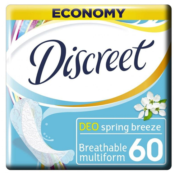 Discreet Deo Spring Breeze slipové intimní vložky pro každodenní použití 60 kůsů