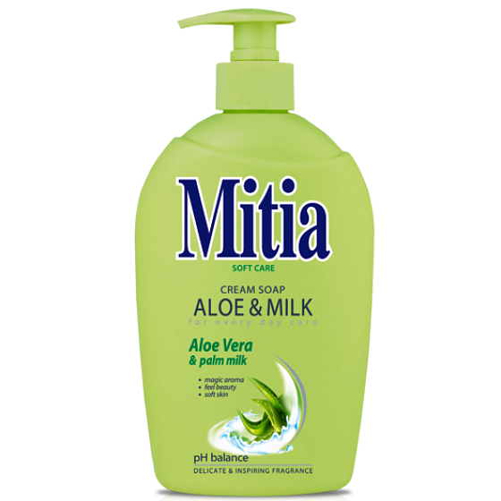 Mitia Soft Care Aloe & Milk tekuté mýdlo dávkovač 1 l