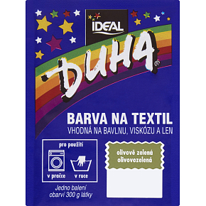 Ideal Duha oliwkowo zielona, farba do tkanin na bawełnę, wiskozę i len, na 300 g tkaniny, 15 g