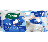 Tento Kids papier toaletowy biały z nadrukiem owieczek 150 sztuk 3 warstwowy 8 sztuk