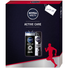 Nivea Men Black & White Power antiperspirant sprej 150 ml + Men Active Clean sprchový gel 250 ml, kosmetická sada