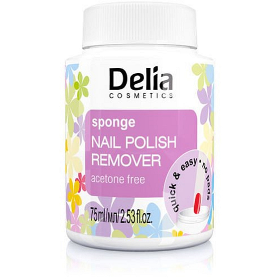 Delia Cosmetics Bezacetonový odlakovač s houbičkou 75 ml